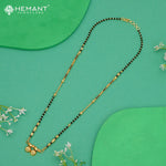 Elegant Gold Plated Short Mangalsutra with Traditional Vati Pendants - 5336