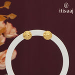 Elegant Intricate Floral Sunburst Micro Gold Plated Stud Earrings - 5552