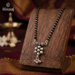 Elegant Oxidized Silver-Plated Kudi Pendant Short Mangalsutra - 4627