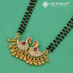 Elegant Peacock Design AD Stone Studded Short Mangalsutra - 5213