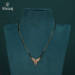 Elegant Pear Drop Stone Studded Micro Gold Plated Short Mangalsutra - 3776