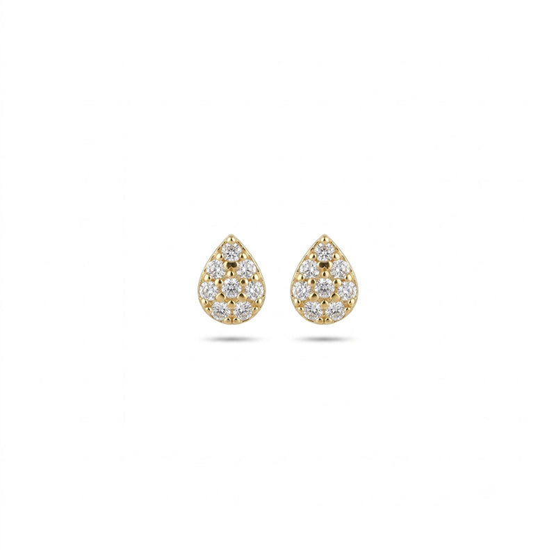 Elegant Pear-Shaped Teardrop CZ Stud Earrings - 5659