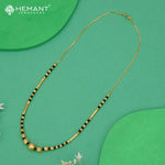 Elegant Short Mangalsutra Necklace with Carved Gold Beads - 4100