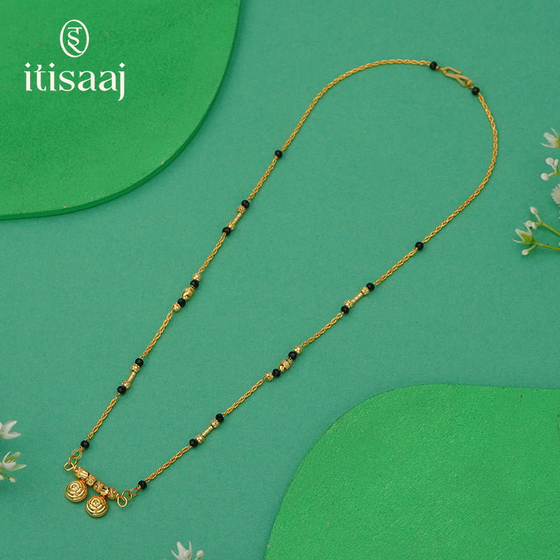 Elegant Short Mangalsutra with Vati Pendant - 4897