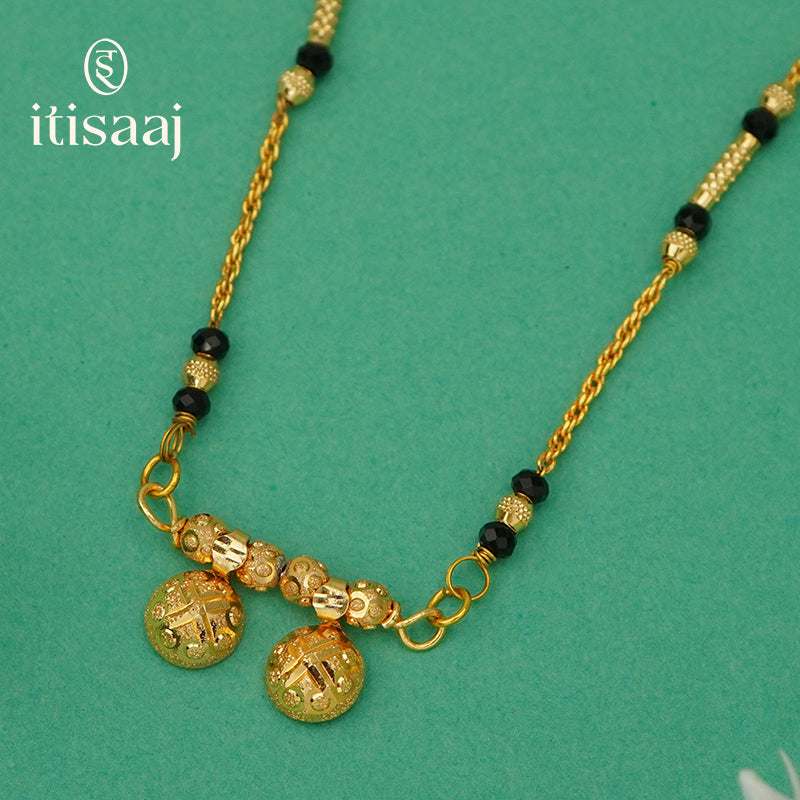 Elegant Short Mangalsutra with Vati Pendant - 4892