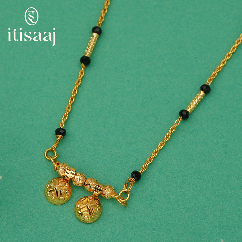 Elegant Short Mangalsutra with Vati Pendant - 4890