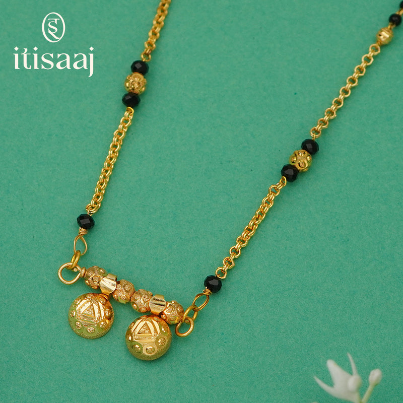 Elegant Short Mangalsutra with Vati Pendant - 4921