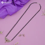 Elegant Two-Strand Black Bead Mangalsutra Set with Intricate CZ Stone Pendant - 2476