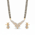 Elegant Two Tone CZ Studded Long Mangalsutra Set with Matching Earrings - 5654
