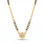 Floral CZ Studded Micro Gold Plated Short Short Mangalsutra - 3962