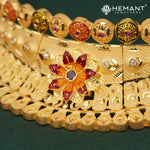Forming Gold Choker Necklace Set – Traditional Kolhapuri Meenakari Jewellery - 5335
