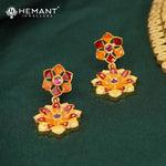 Forming Gold Choker Necklace Set – Traditional Kolhapuri Meenakari Jewellery - 5335