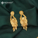 Forming Gold Intricate Finish Necklace Set with Dangler Earrings - 5326