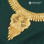 Forming Gold Kolhapuri Filigree Necklace Set | Traditional Maharashtrian Wedding Jewellery - 5105