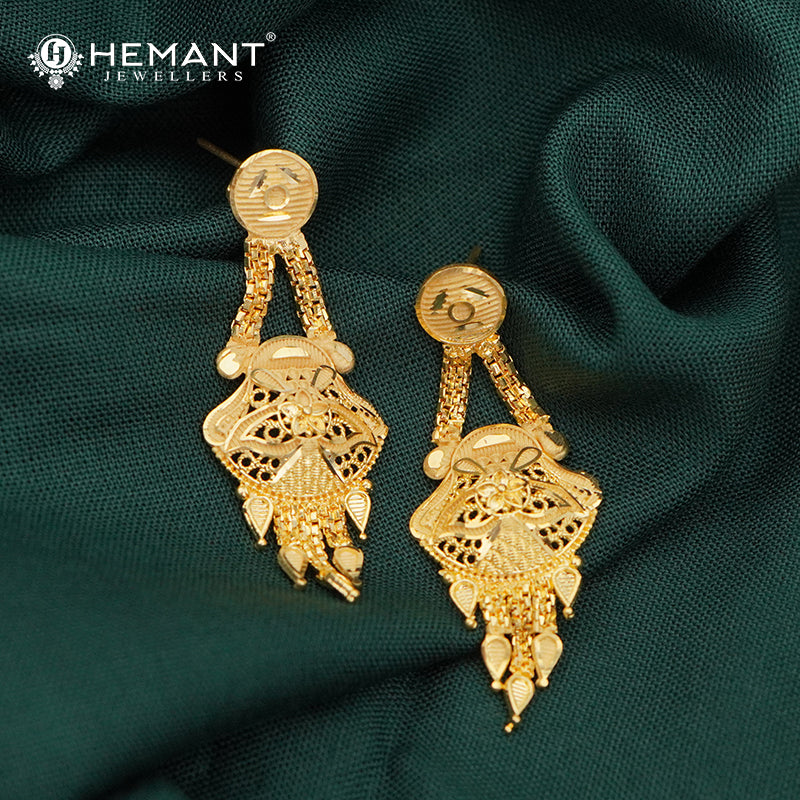 Forming Gold Kolhapuri Filigree Necklace Set | Traditional Maharashtrian Wedding Jewellery - 5105
