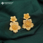 Forming Gold Maharashtrian Floral Choker Necklace Set - Kolhapuri Pushpa Gala-haar - 5108