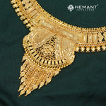 Forming Gold Maharashtrian Gala Haar and Earring Set | Kolhapuri Traditional Design - 5106
