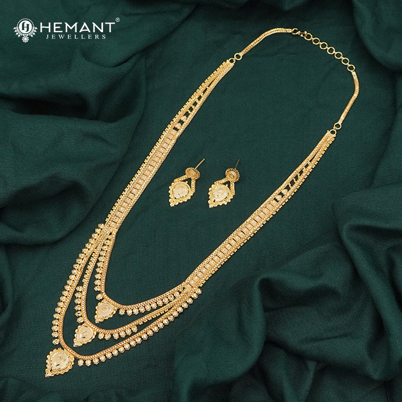 Forming Gold Rani Haar Necklace Set | Maharashtrian Rani Haar - 4250