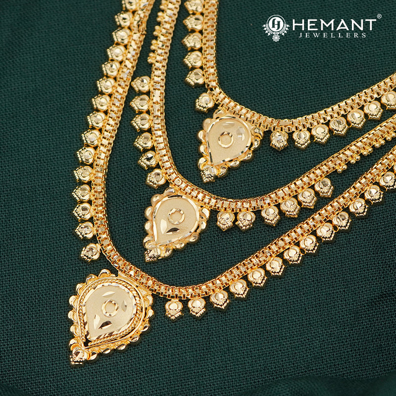 Forming Gold Rani Haar Necklace Set | Maharashtrian Rani Haar - 4250