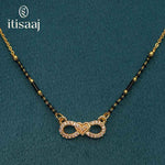 Infinity Heart Cubic Zirconia Short Mangalsutra - 3670