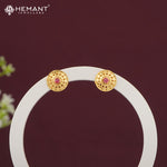 Intricate Filigree Design Gold Plated Stud Earrings - 5178