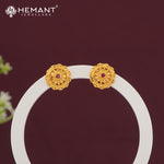 Intricate Filigree Design Gold Plated Stud Earrings - 4325