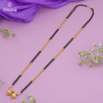Maharashtrian Classic Multi Strands Black Beads Mangalsutra with Dual Vati Pendant