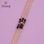Maharashtrian Classic Multi Strands Black Beads Mangalsutra with Dual Vati Pendant - 4107