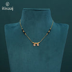 Micro Gold Plated Double Floral Vati CZ Pendant Mangalsutra - 5558