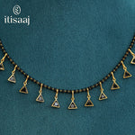 Micro Gold Plated Geometric Triangle Charm Mangalsutra - 4236