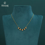 Micro Gold Plated Ruby and CZ Stone Studded Black Bead Short Chain Mangalsutra - 5113
