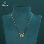 Micro Gold Plated Sparkling Cubic Zirconia Dual Disc Pendant Short Mangalsutra - 5120