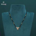 Micro Gold Plated Sparkling Cubic Zirconia Pendant Short Mangalsutra - 5211