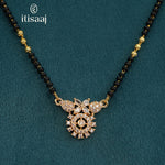 Micro Gold Plated Sparkling Cubic Zirconia Pendant Short Mangalsutra - 5211