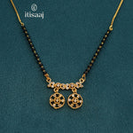 Micro Gold Plated Sparkling CZ Double Circular Pendant Short Mangalsutra - 5116