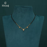 Micro Gold Plated Sparkling Heart CZ Short Mangalsutra - 3171