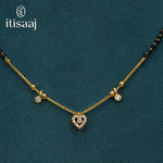 Micro Gold Plated Sparkling Heart CZ Short Mangalsutra - 3171