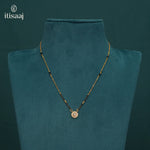 Micro Gold Plated Sparkling Round CZ Pendant Short Mangalsutra - 3978