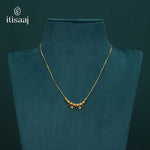 Micro Gold Plated Textured Bead Chain with Black and White Teardrop Charms - 2657