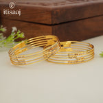 Modern Micro Gold Plated Designer Bangles - 5866-68