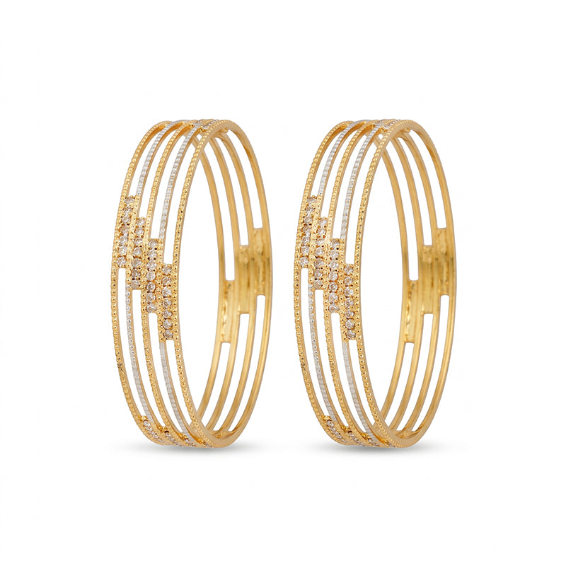 Modern Micro Gold Plated Designer Bangles - 5869-71
