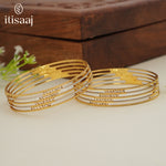 Modern Micro Gold Plated Designer Bangles - 5869-71