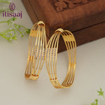 Modern Micro Gold Plated Designer Bangles - 5872-74
