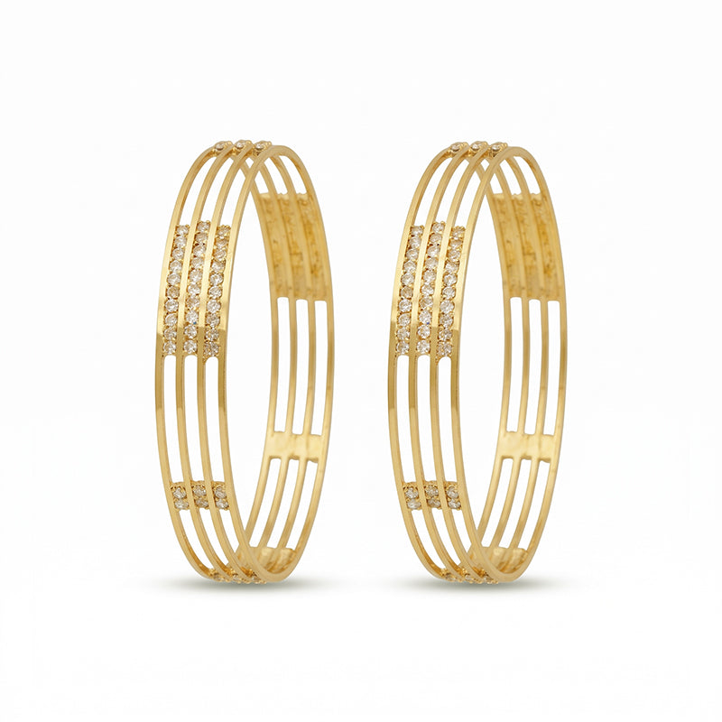 Modern Micro Gold Plated Designer Bangles - 5875-77