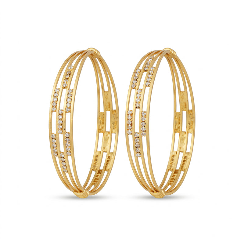 Modern Micro Gold Plated Designer Bangles - 5881-83
