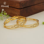 Modern Micro Gold Plated Designer Bangles - 5881-83