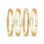 Modern Micro Gold Plated Designer Bangles (Set of 2 Pair - 4 Pc) - 5878-80