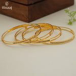 Modern Micro Gold Plated Designer Bangles (Set of 2 Pair - 4 Pc) - 5878-80