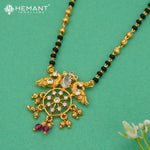 Peacock Design AD Stone Short Mangalsutra Chain - 4903