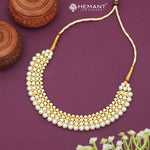 Traditional Maharashtrian Kolhapuri Thushi Patta Moti 3 Line Utar - 3656
